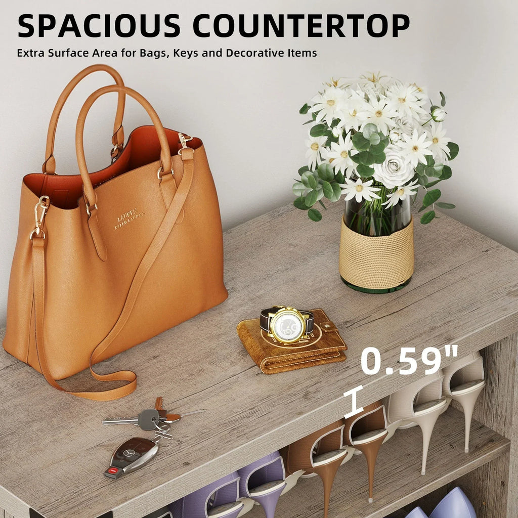 Moasis 5-stöckiger Schuhschrank für 20 Paar Schuhe mit Doppeltüren für den Eingangsbereich