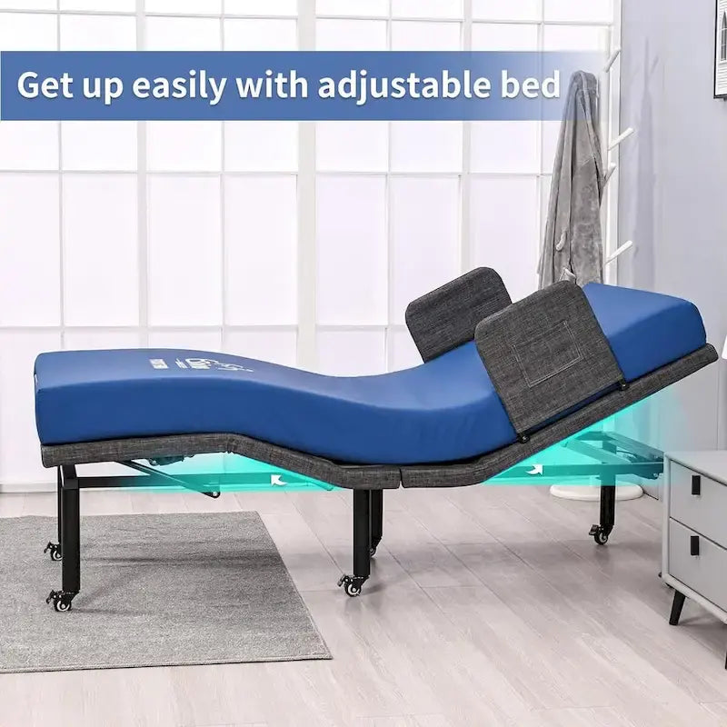Verstellbares Bett mit kabelloser Fernbedienung, Krankenhausbettgestell mit/ohne Matratze