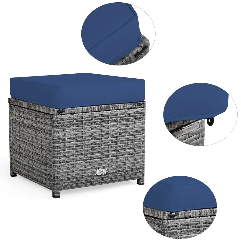 Costway 7-teiliges Terrassen-Essgruppe Rattan-Sofa Couch Ottomane – Details ansehen