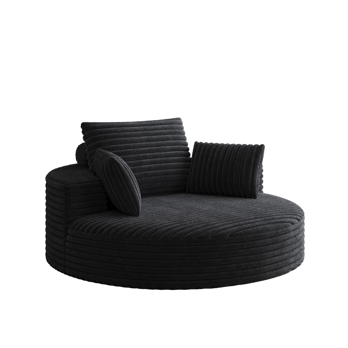 Einzelsessel aus Kord-Chenille-Schaumstoff, drehbar