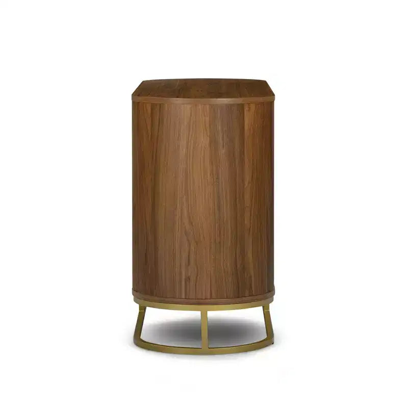 Moderne Kommode mit 6 Schubladen, Baumkanten-Design, Metallgestell und langlebiger Massivholzkonstruktion