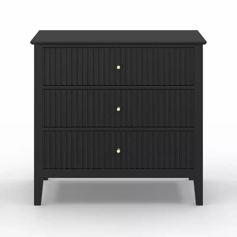 Heynemo Kommode mit 3 Schubladen, lackiert, 76 cm hoher Holz-Nachttisch mit Stauraum, breite moderne Kommode mit Kugelauszug
