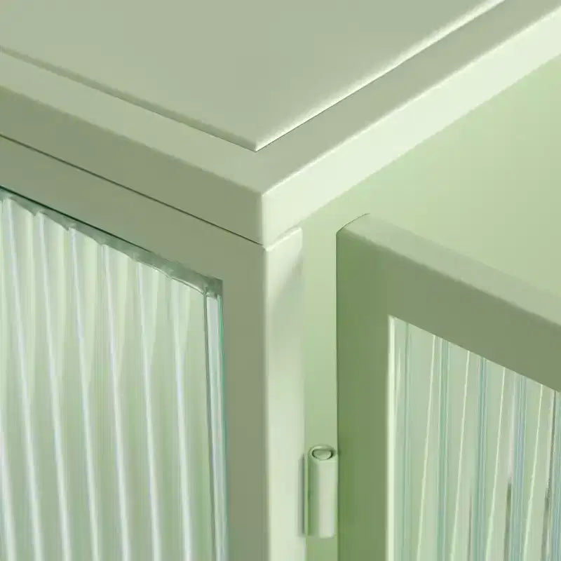 Okak Moderner 2-türiger Wandschrank mit 3-stufigem Stauraum und Glastüren für Flur/Esszimmer/Wohnzimmer/Küche