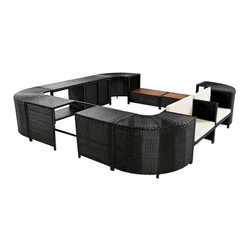 Spa-Umrandung Spa-Rahmen Quadratisches Outdoor-Rattan-Sofa-Set