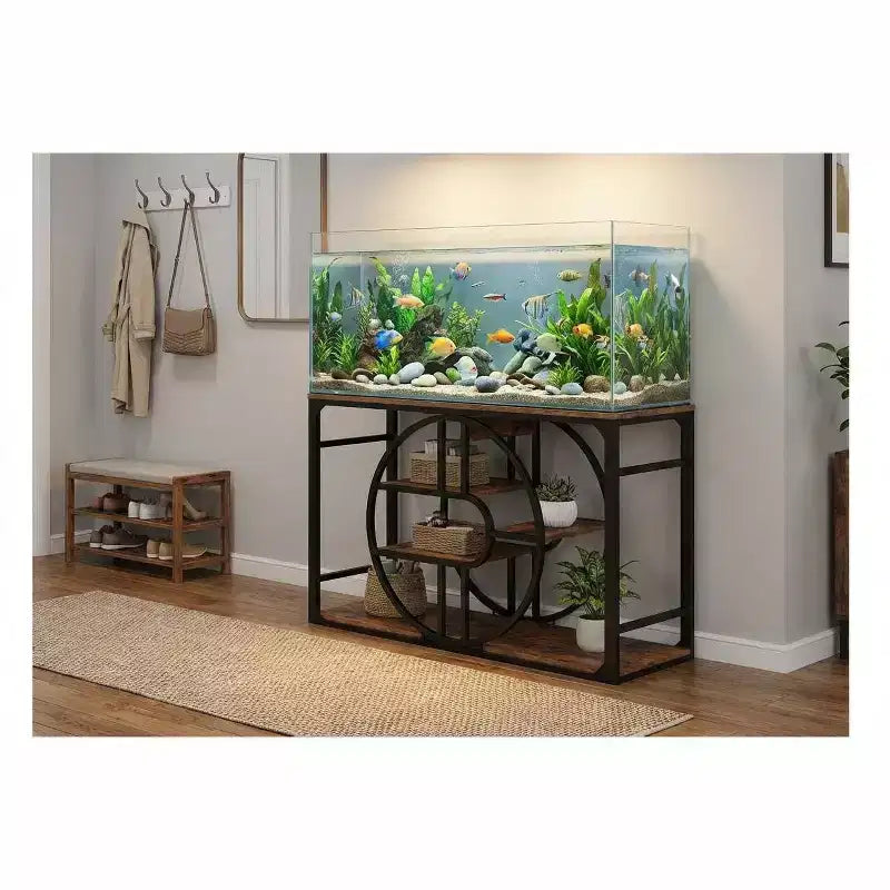 Aquariumunterschrank aus Metall, 55–75 Gallonen, strapazierfähiger Aquarienunterschrank mit Stauraum, mehrstufiger Aquarienunterschrank mit verdickten Beinen, geeignet