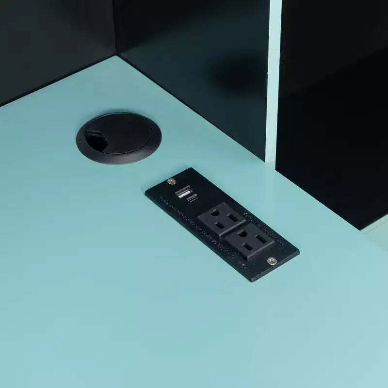 Gaming-Tagesbett (Queen-Size/Full-Size) mit Kopfteilregal, LED-Beleuchtung, integriertem Schreibtisch, Schubladen und Ladestation