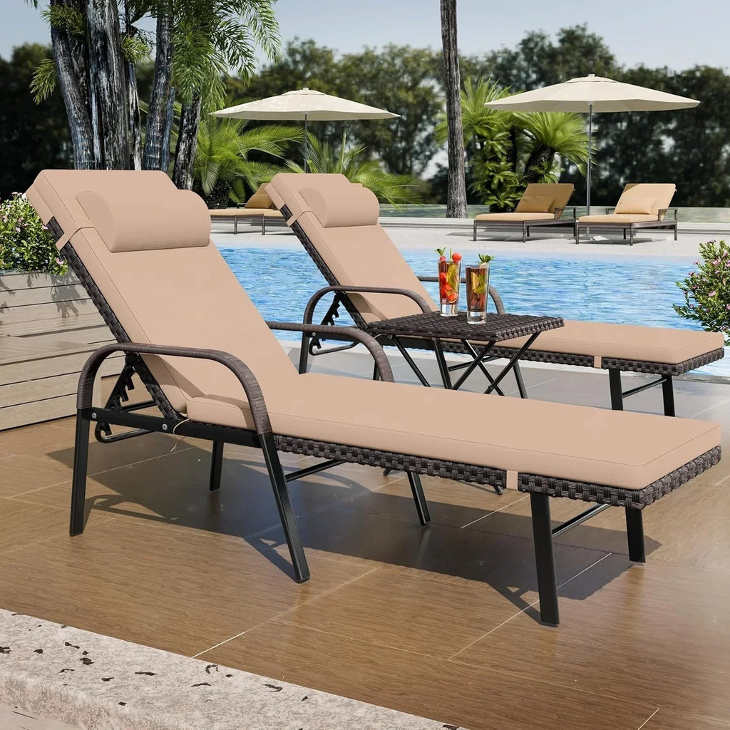 Kullavik 3-teiliges Outdoor-Liegen-Set