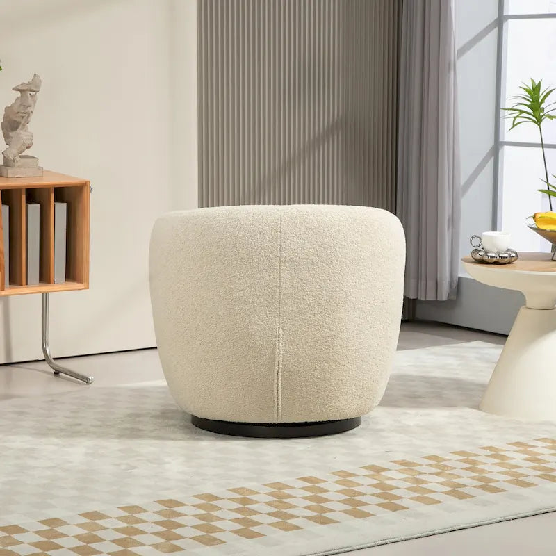 Gepolsterter drehbarer Fauteuil mit Stauraum, moderner Wohnzimmer-Sessel für Schlafzimmer/Büro/Lesebereiche