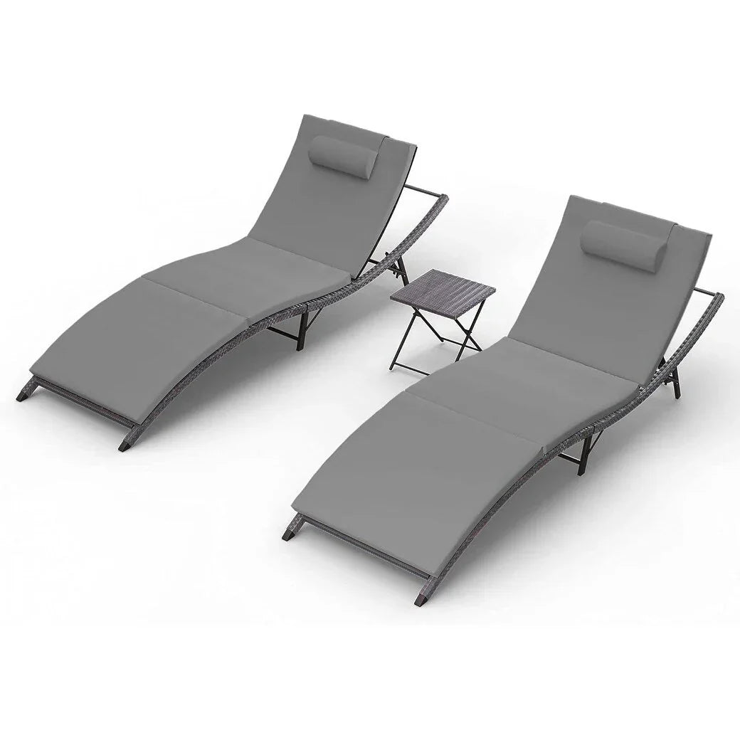 Kullavik 3-teiliges Outdoor-Liegen-Set