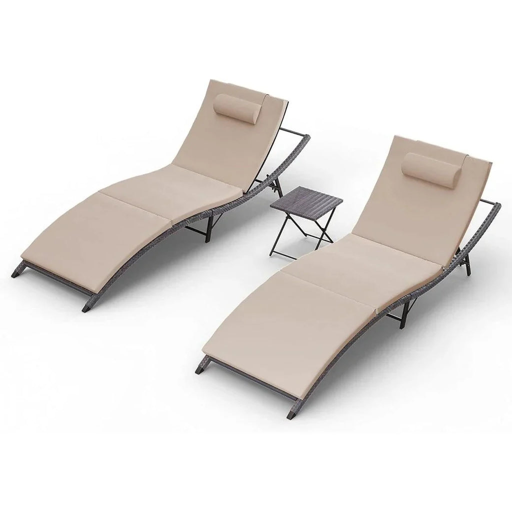 Kullavik 3-teiliges Outdoor-Liegen-Set
