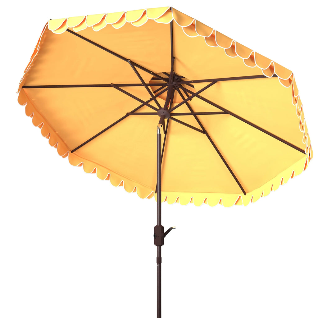SAFAVIEH Outdoor Kjerstin Volant-Sonnenschirm, 2,7 m, Doppelkuppel