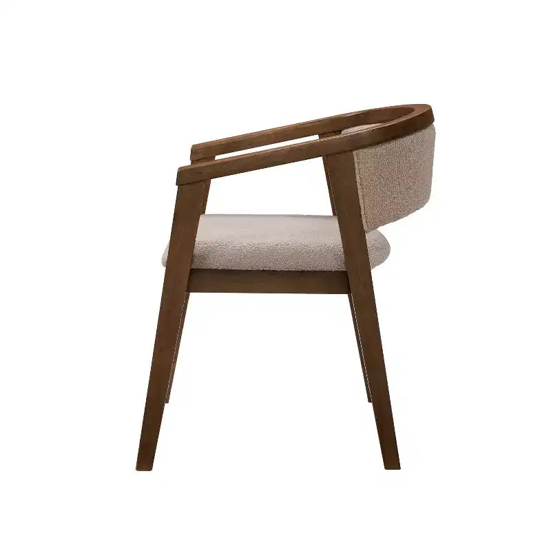 Christopher Knight Home Simon 5-teiliges Esszimmer-Set aus Kautschukholz im Mid-Century Modern Stil mit Bouclé-Stühlen