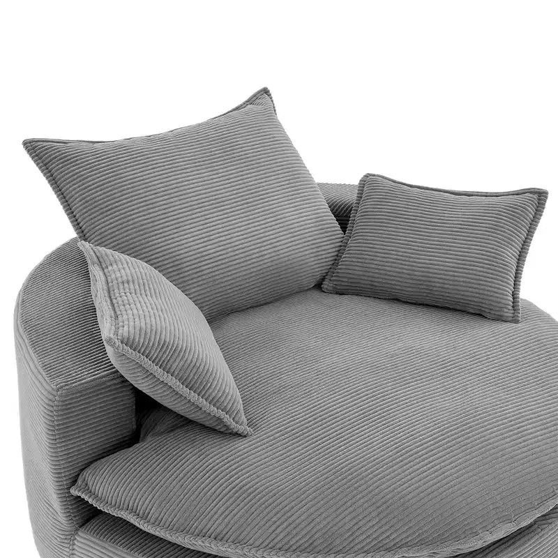 360° drehbarer Loungesessel, drehbarer runder Fass-Sessel mit Kissen für das Wohnzimmer