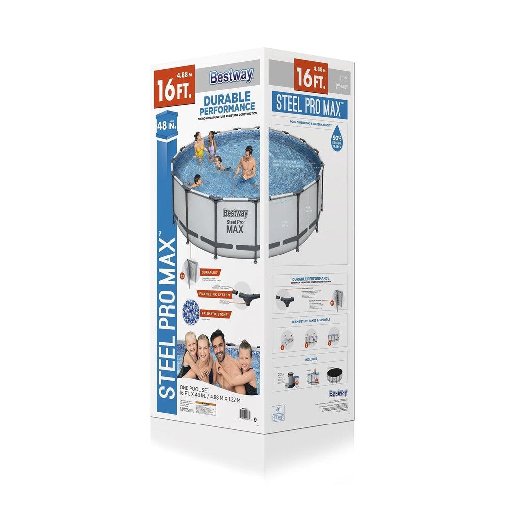 Bestway Steel Pro MAX Rundschwimmbecken Aufstellpool mit Pumpe & Abdeckung