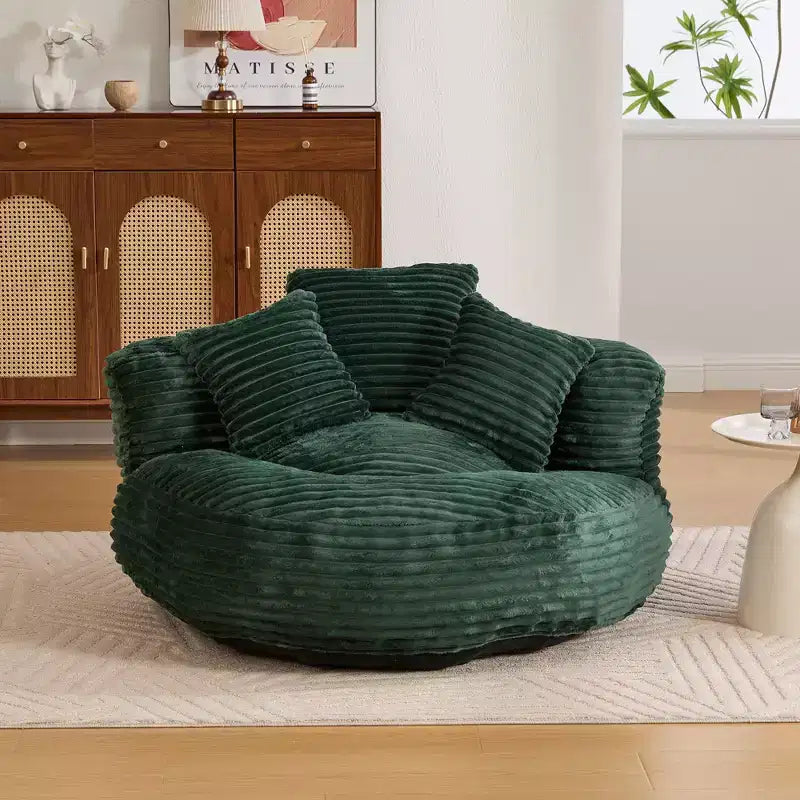 Sitzsacksofa für Erwachsene und Kinder, übergroßer Cord-Sitzsackstuhl mit 3 Kissen und Armlehne für Wohnzimmer und Schlafzimmer