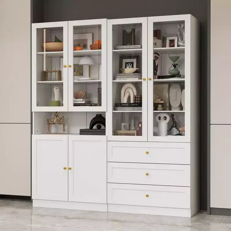 Famapy Combo Vitrinenschrank Bücherregal Organizer Speisekammer