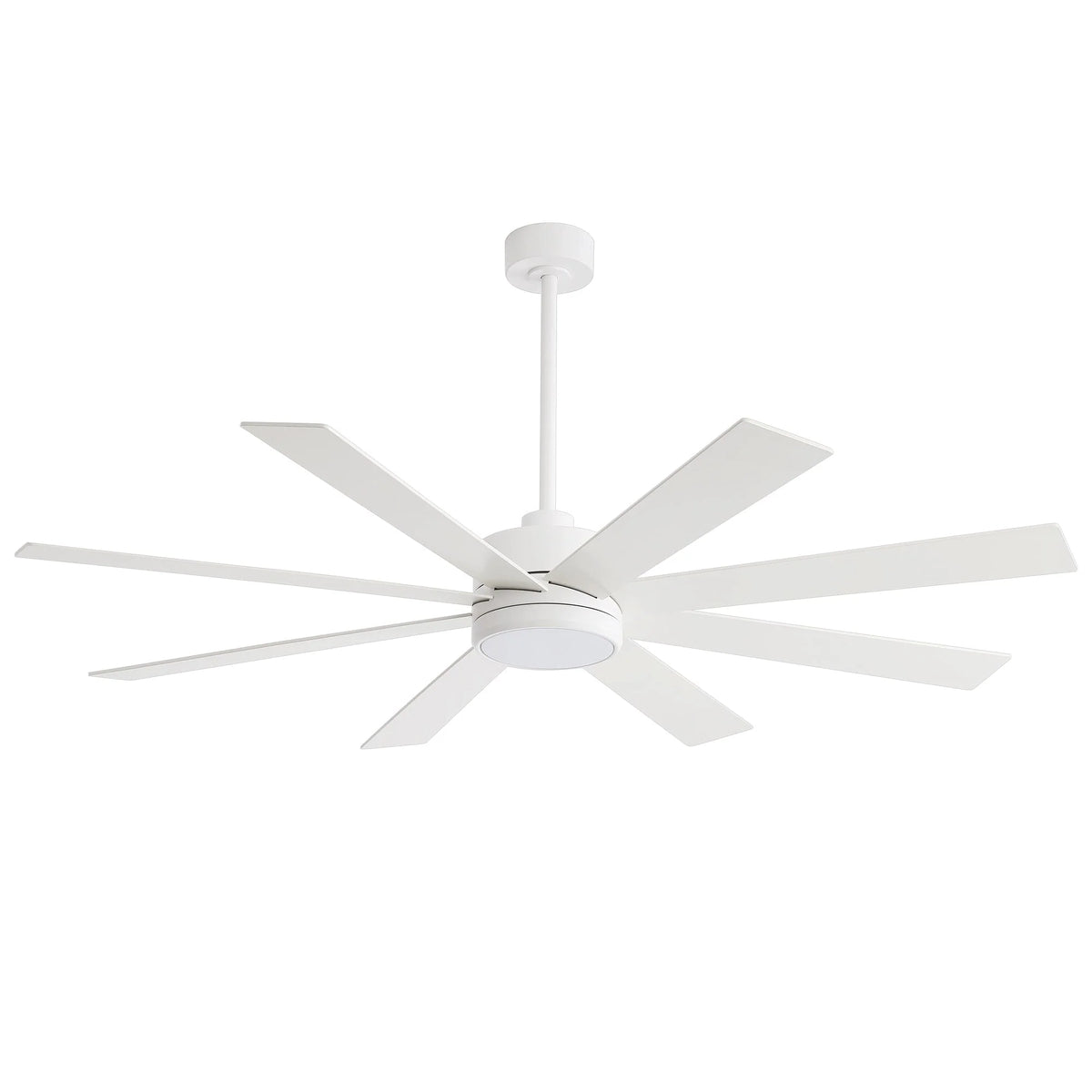 65-Zoll-LED-Deckenventilator mit 8 Flügeln, Licht und Fernbedienung, Schwarz