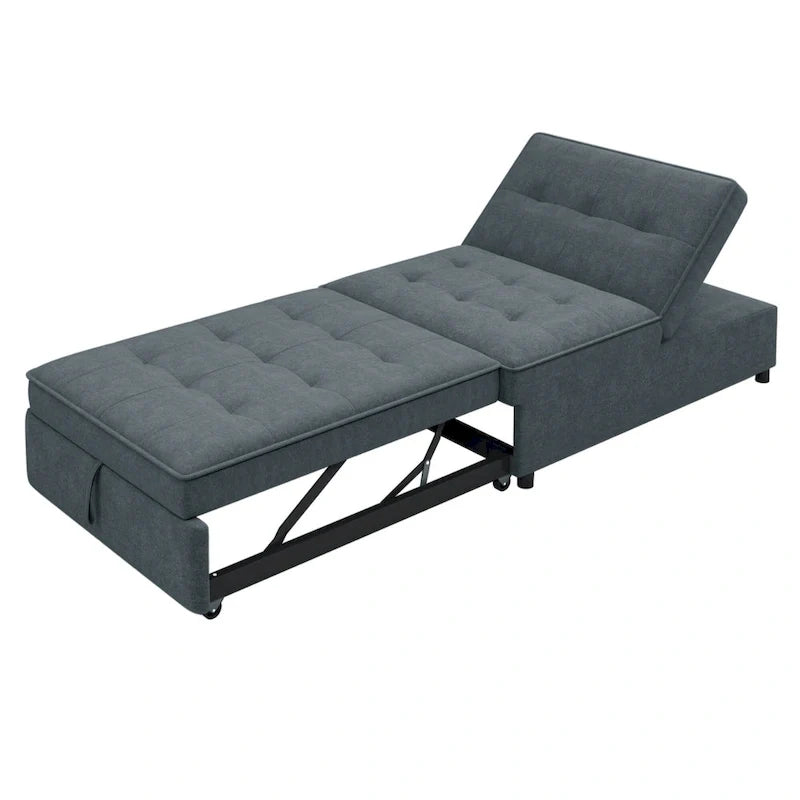 72.5 Leinen 4-in-1 3-Sitzer Schlafsofa mit 5-fach verstellbarer Rückenlehne und Aufbewahrungstasche