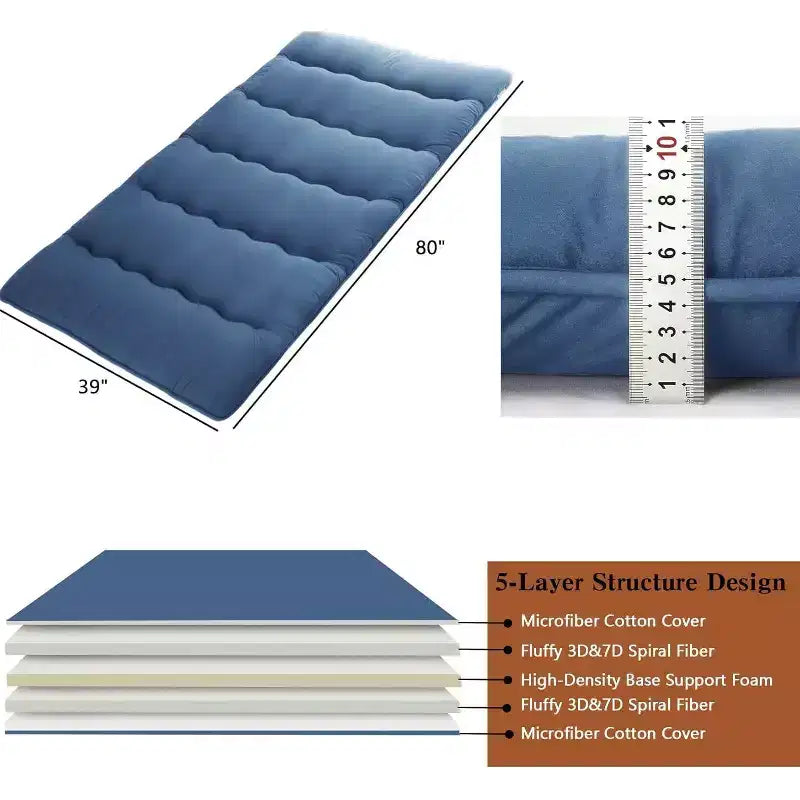 Japanische Futonmatratze, faltbare Bodenschlafmatte, Tatami-Matte für Zuhause, Campingmatratze