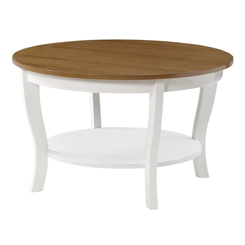 Convenience Concepts American Heritage Runder Couchtisch mit Ablage