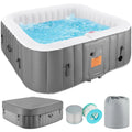 Aufblasbarer Whirlpool für 4–6 Personen mit Bedienfeld und 130 Düsen, isolierter Abdeckung und Bodenschutz – 190 cm B