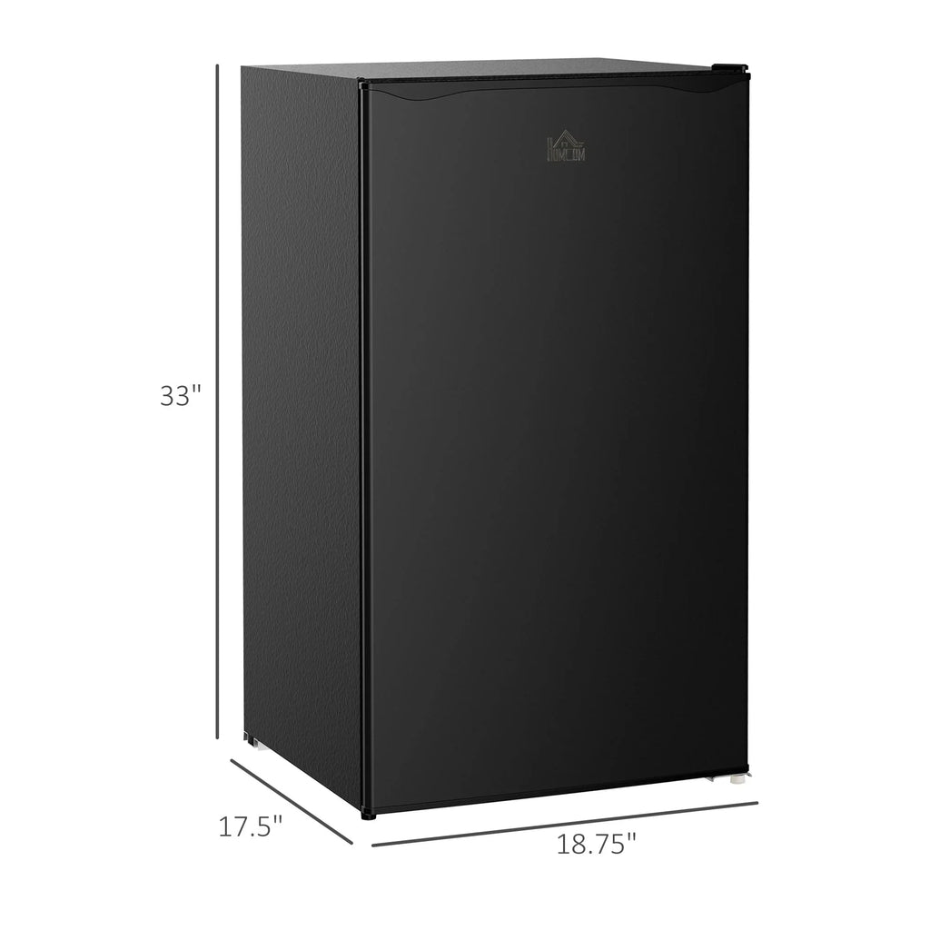 HOMCOM 90L Mini-Kühlschrank mit Gefrierfach, Kompakter Kühlschrank mit einer Tür und einstellbarem Thermostat für Schlafzimmer