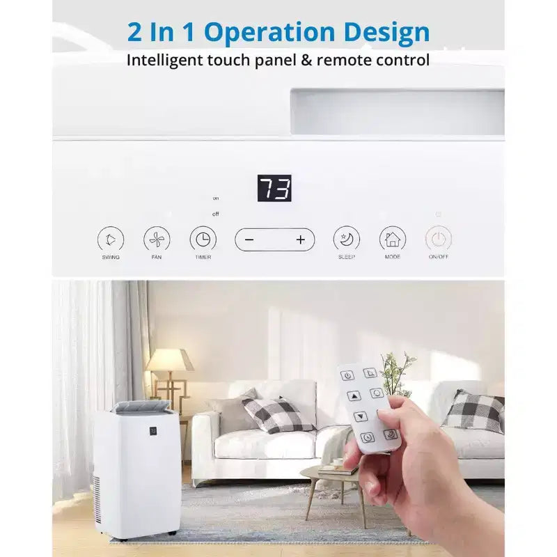 14000 BTU mobile Klimaanlage, Klimagerät mit Fernbedienung, Kühl-, Ventilator- und Entfeuchtungsfunktion, Schlafmodus/24-Stunden-Timer, kühlt 700 Sq.ft