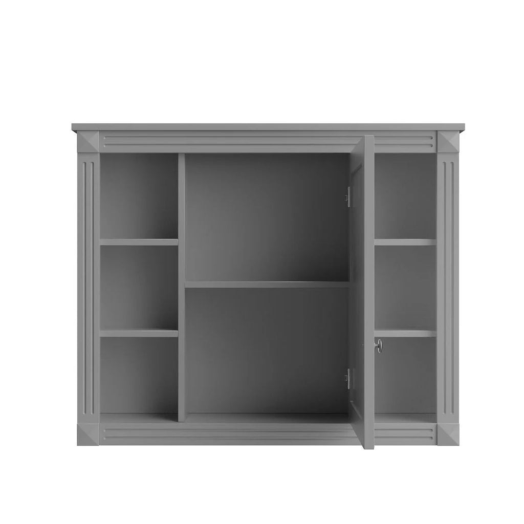 Moderner 36'' Badschrank mit Aufsatzwaschbecken und Spiegelschrank, 2 Türen und 2 Schubladen