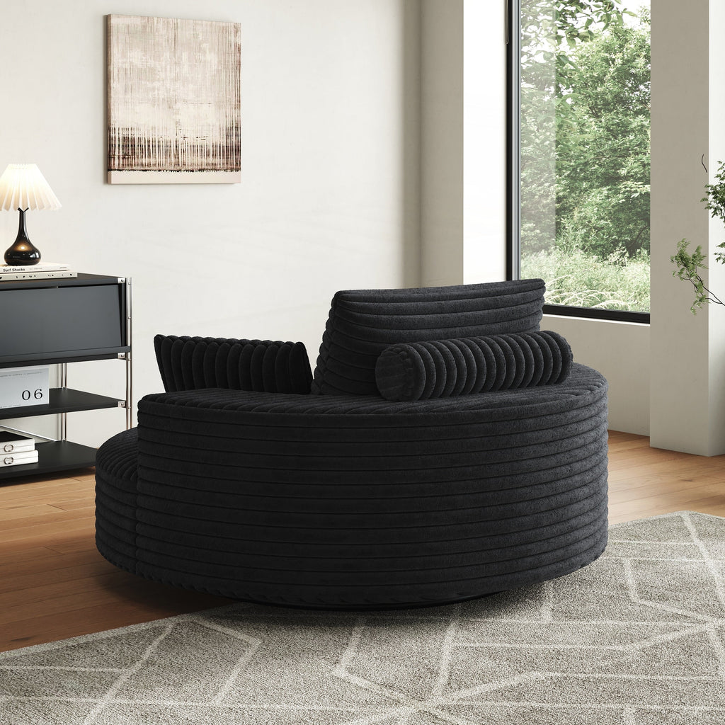 Einzelsessel aus Kord-Chenille-Schaumstoff, drehbar