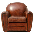 Pasargad Home Clubsessel Paris aus echtem Leder, Braun