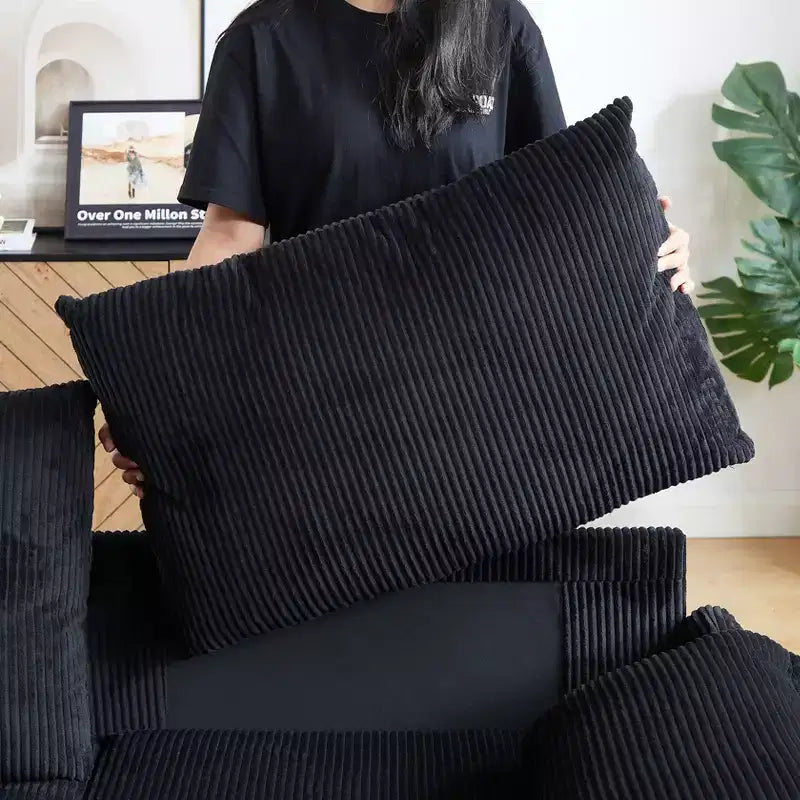 64.5 3-in-1 Schlafsofa aus Kord mit Ausziehbett