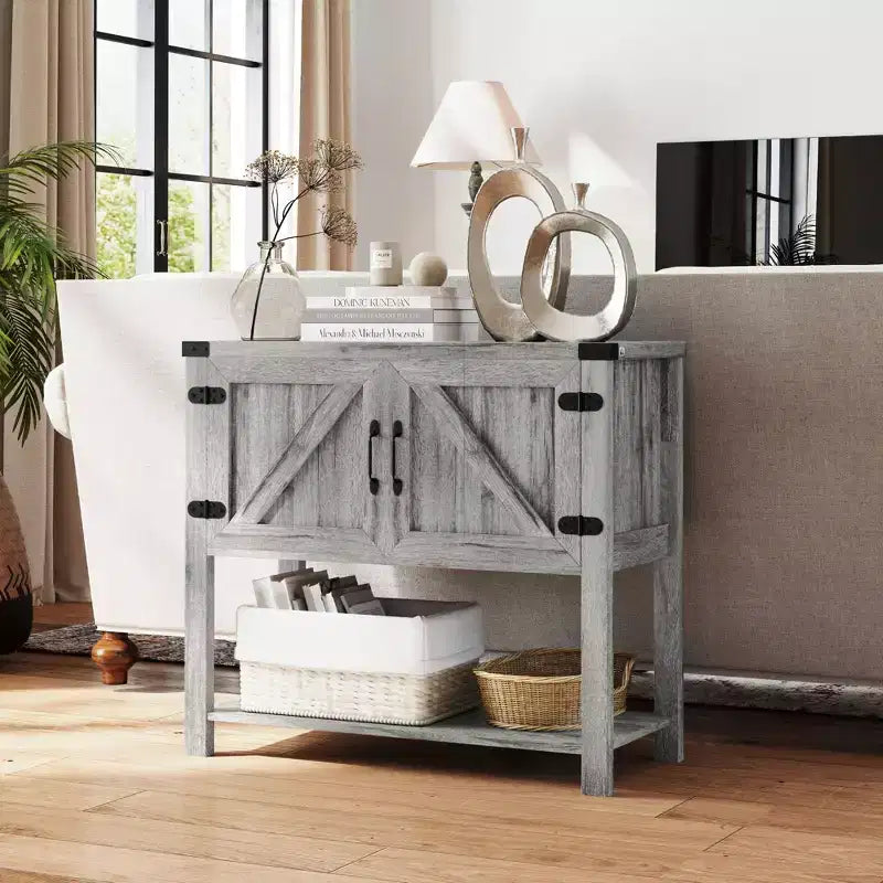 HOMCOM 2-türiges freistehendes Sideboard, Konsolentisch mit unterer Ablage, für den Eingangsbereich