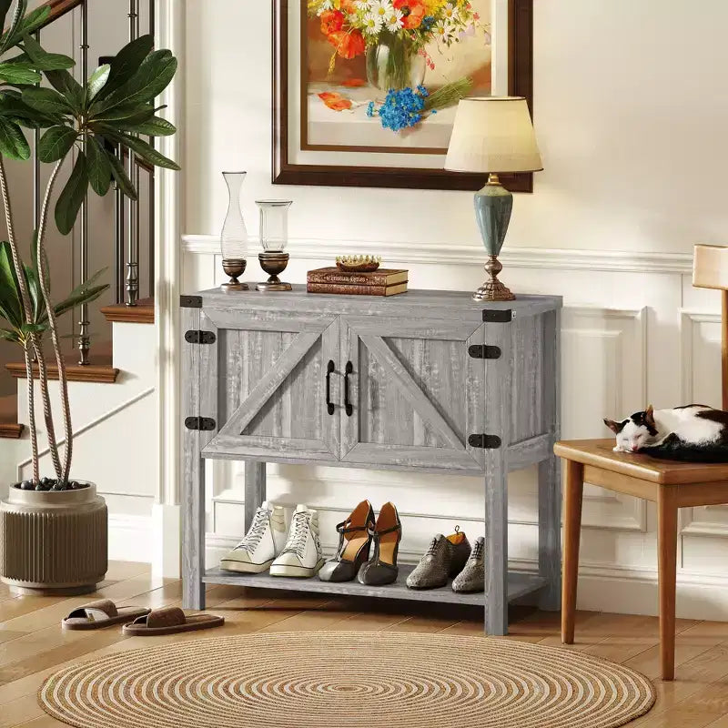 HOMCOM 2-türiges freistehendes Sideboard, Konsolentisch mit unterer Ablage, für den Eingangsbereich