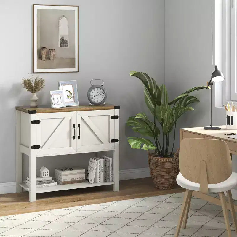 HOMCOM 2-türiges freistehendes Sideboard, Konsolentisch mit unterer Ablage, für den Eingangsbereich