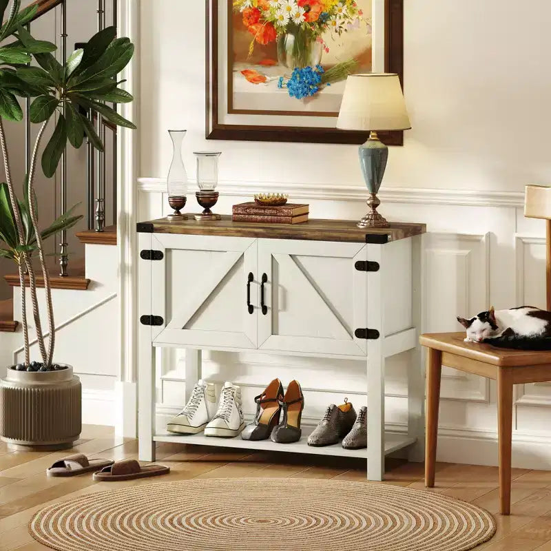HOMCOM 2-türiges freistehendes Sideboard, Konsolentisch mit unterer Ablage, für den Eingangsbereich