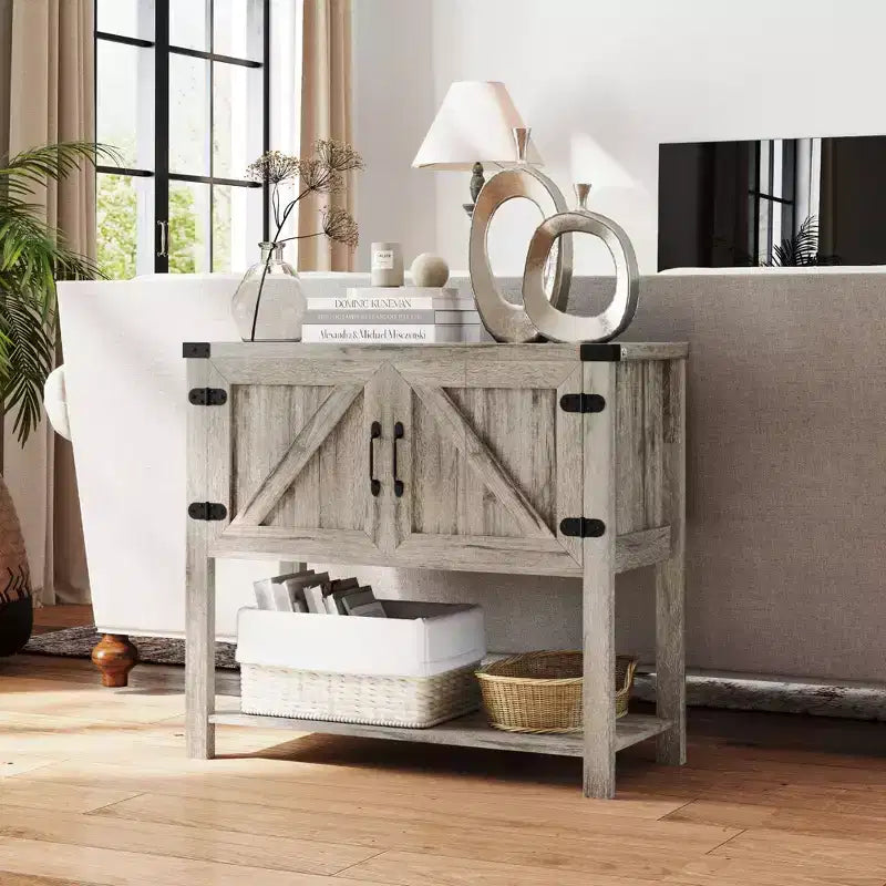 HOMCOM 2-türiges freistehendes Sideboard, Konsolentisch mit unterer Ablage, für den Eingangsbereich