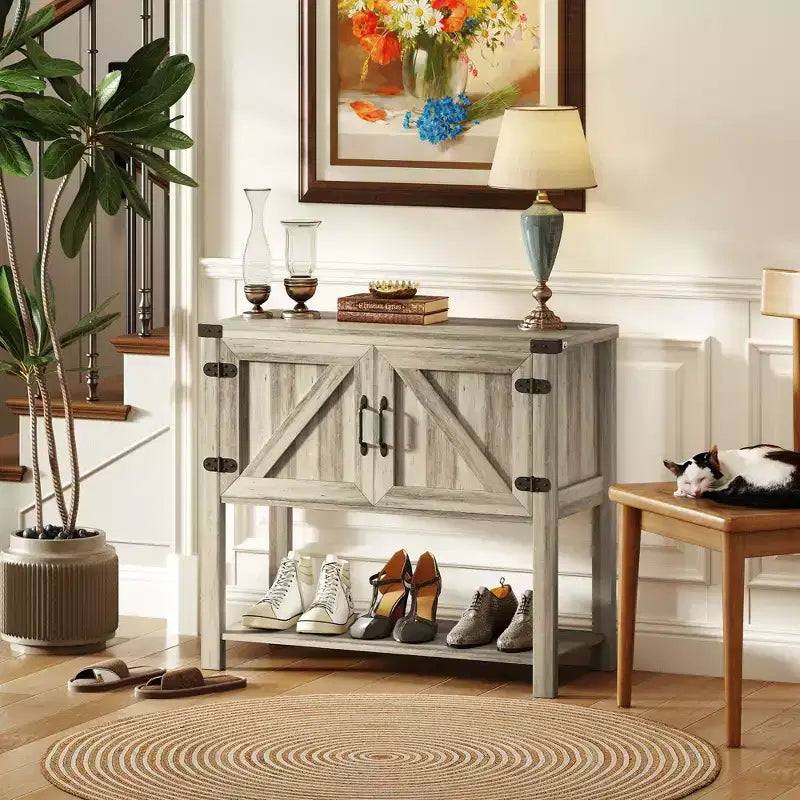 HOMCOM 2-türiges freistehendes Sideboard, Konsolentisch mit unterer Ablage, für den Eingangsbereich