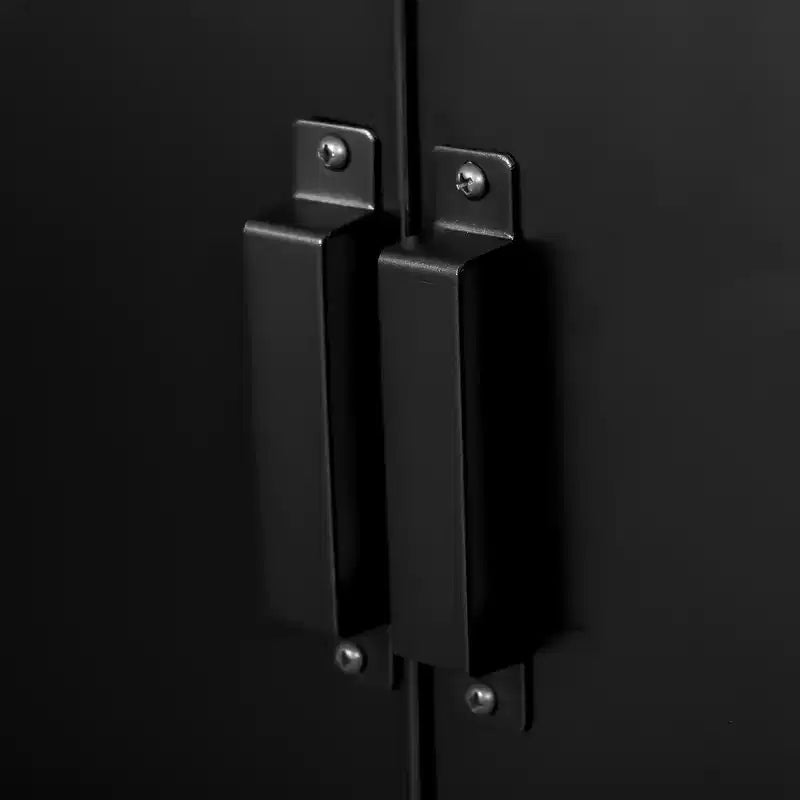 HOMCOM Industrieschrank aus Stahl, Metall-Aufbewahrungsschrank mit 2 höhenverstellbaren Einlegeböden für Wohnzimmer oder Home Office