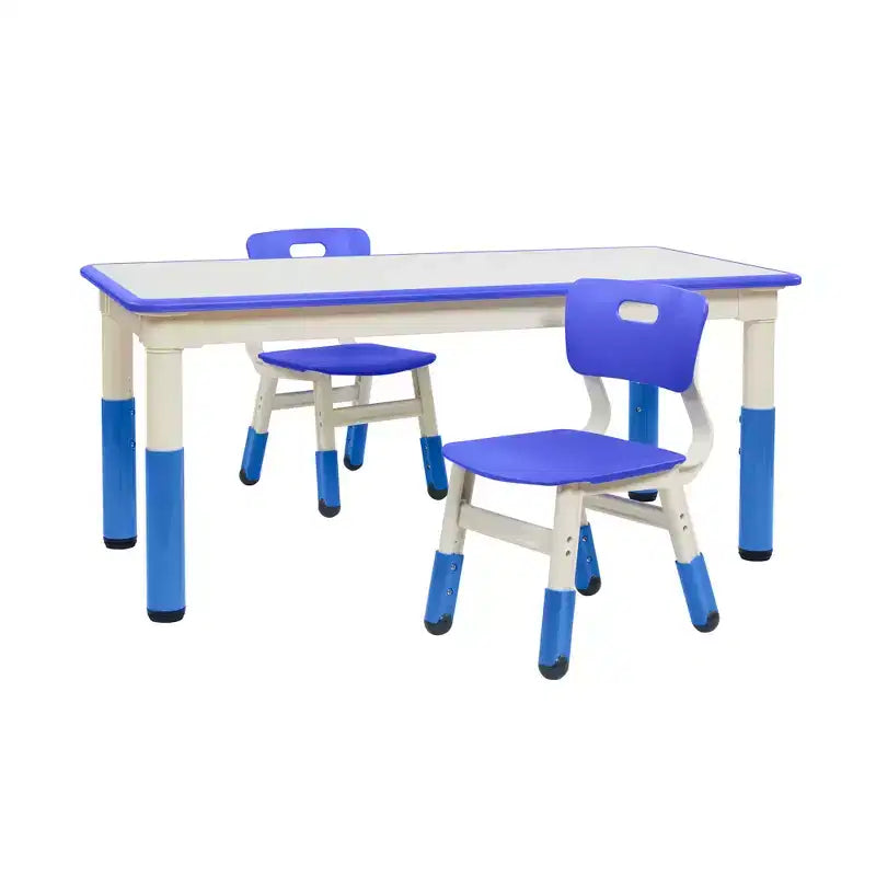 ECR4Kids Dry-Erase Rectangular Activity Table with Two Chairs, Kids Furniture, 3-Piece