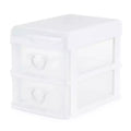 Gracious Living Clear Mini 2 Drawer Desk and Office Organizer with Flip Top Storage for Cosmetics, Arts, Crafts, and Stationery Items