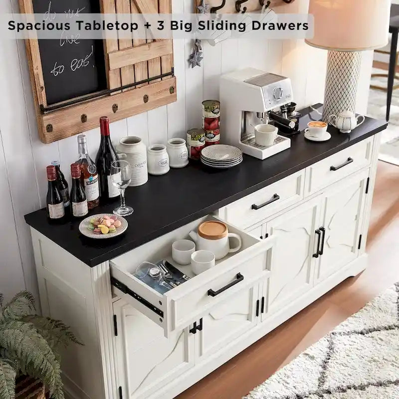 Buffetschrank Landhausstil, Kaffeebar Weinbar für Esszimmer - N/A
