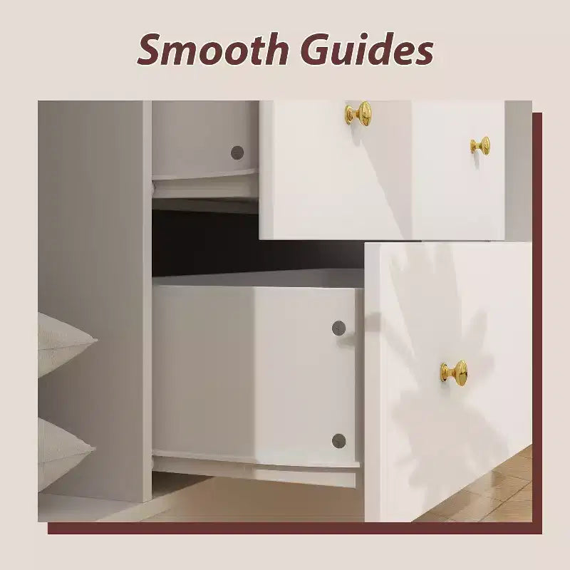 Hitow Kleiderschrank 2 große Schubladen, mittiger Hängeplatz mit Spiegel, minimalistischer Stil