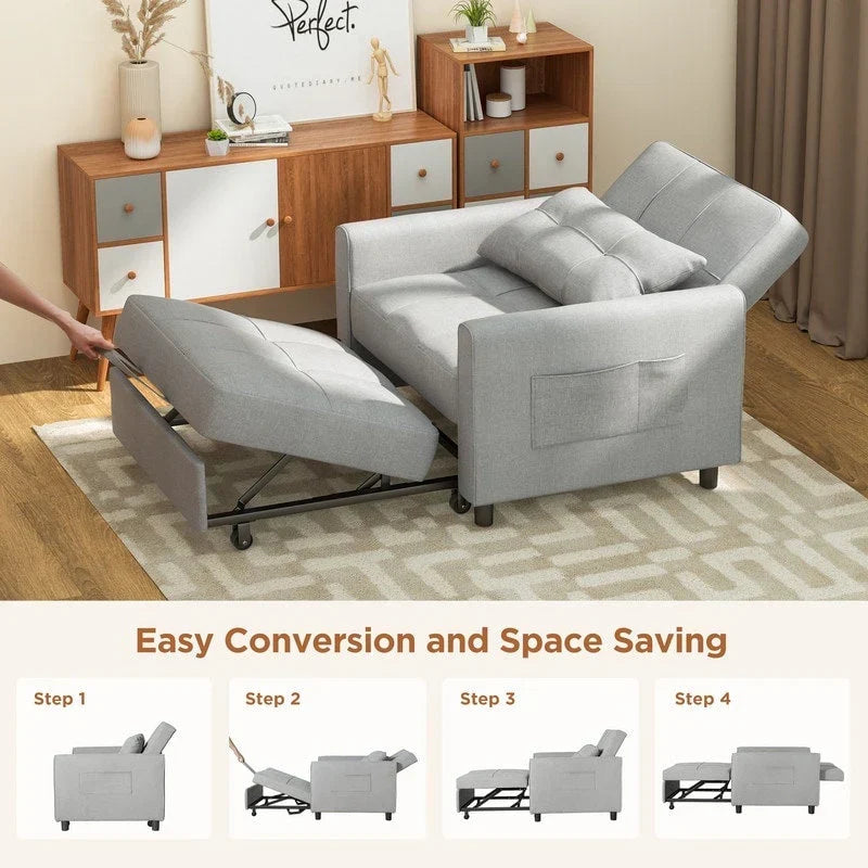 3-in-1 verstellbares Schlafsofa, ausziehbares Sesselsofa, umwandelbares Klappbett für das Wohnzimmer