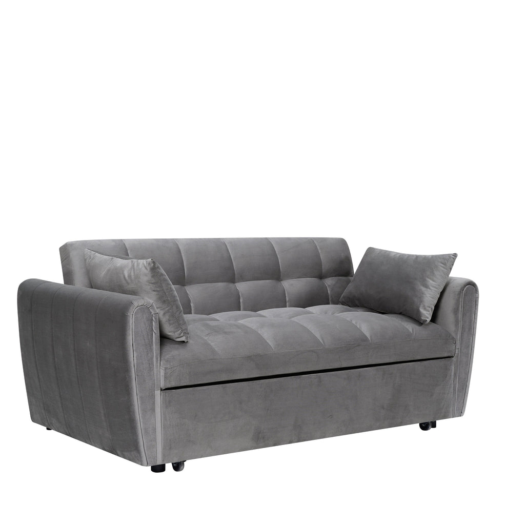 64.96 Samt 3-in-1-Schlafsofa mit verstellbarer Rückenlehne, Aufbewahrungstasche und 227 kg Tragkraft