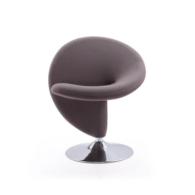 Manhattan Comfort Curl Akzentsessel mit Drehfunktion, Wollmischung und Chrom (2er-Set)