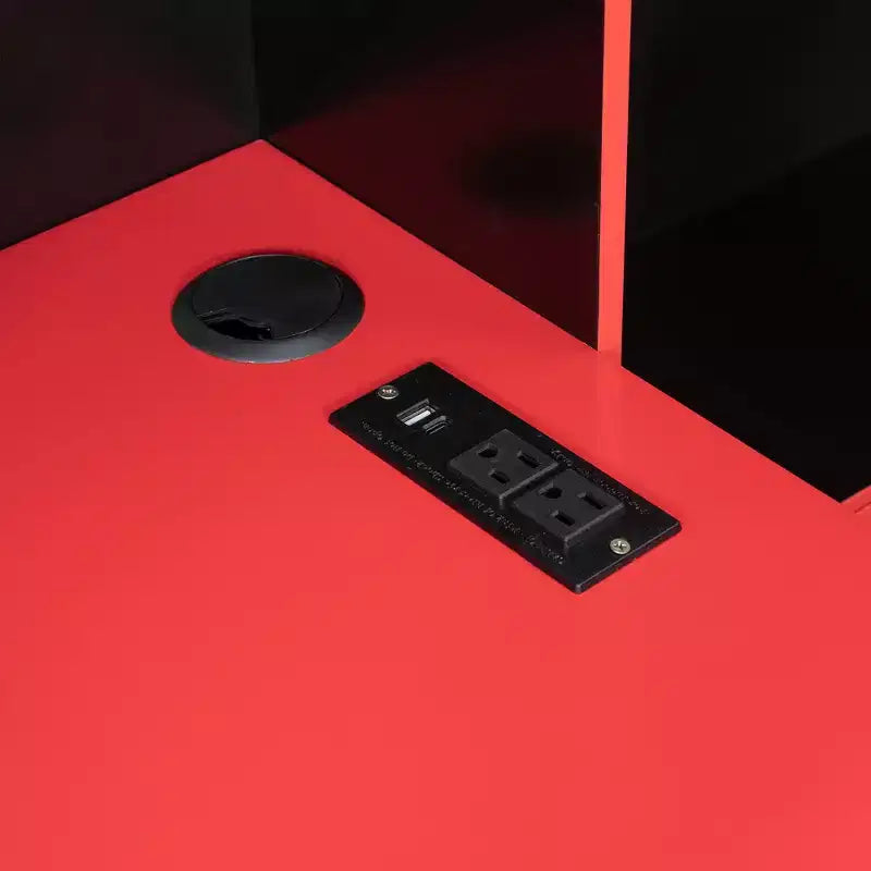 Gamer Hub Tagesbett mit Schreibtisch, RGB-Beleuchtung, Ladestation, Schubladen und Bücherregal-Kopfteil
