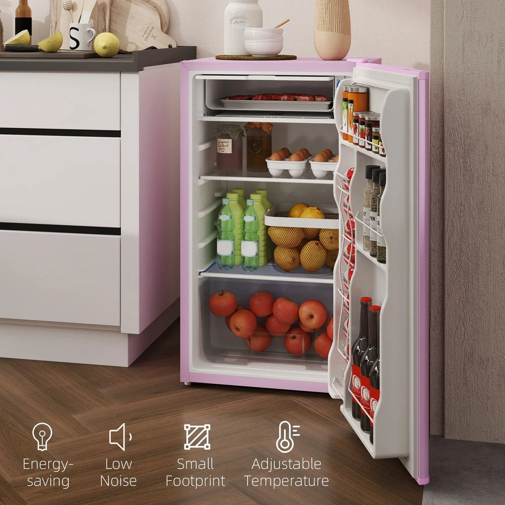 3.2 Cu.Ft Mini-Kühlschrank mit Gefrierfach, eintüriger Kompaktkühlschrank mit einstellbarem Thermostat für das Schlafzimmer