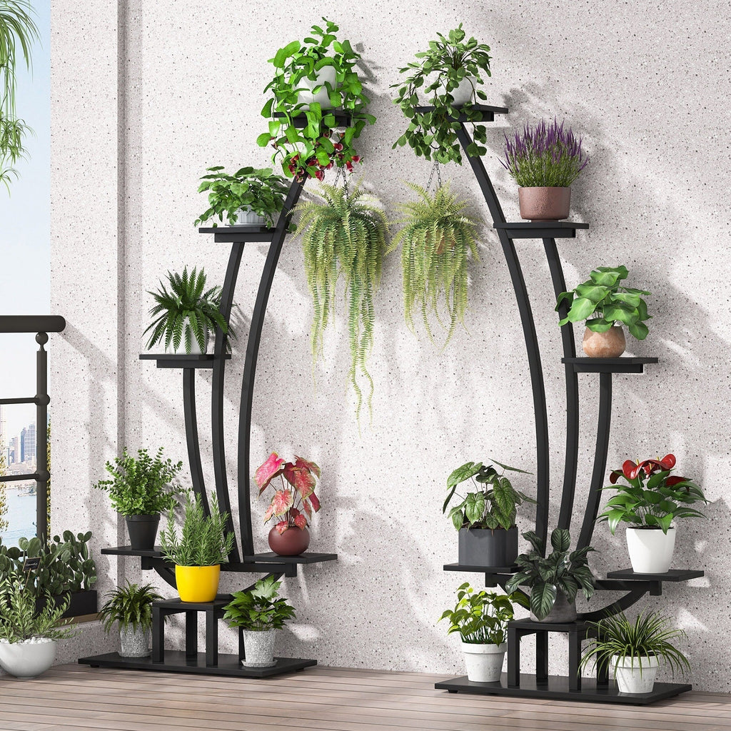 Pflanzenständer für den Innenbereich, 6-stöckiges Blumenregal für Haus und Garten – 2er-Set