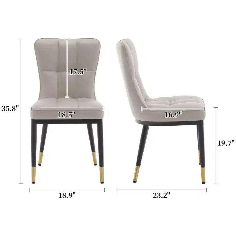 Bekrvio Esszimmerstühle 6er-Set, moderne gepolsterte Kunstledersitze mit hoher Rückenlehne, Metallbeine, armlose Küchenstühle für Wohn- und Esszimmer