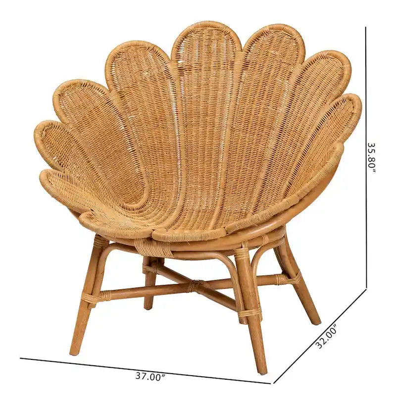 Blossom Bohemian Honig Rattan Akzent Blumensessel
